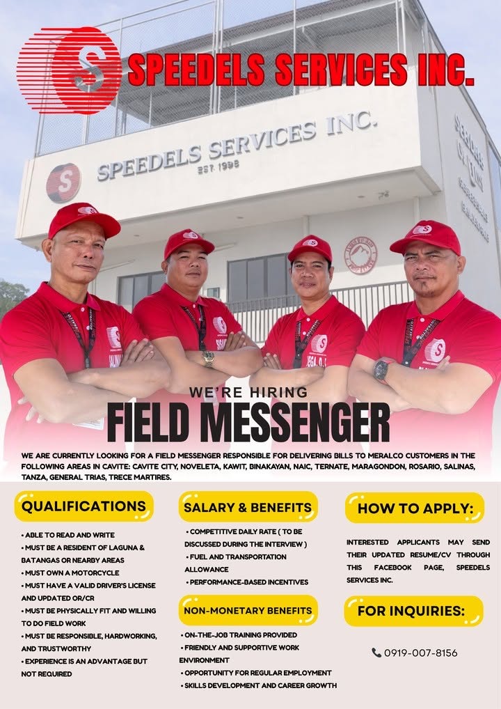 Field messenger hiring poster